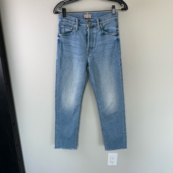 MOTHER Denim The Tomcat Ankle Fray Straight Leg Jeans Kitty Corner Women’s 26 - Picture 3 of 16